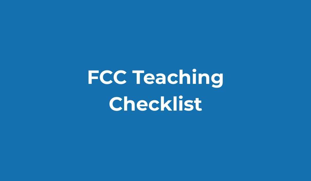 FCC Teaching Checklist